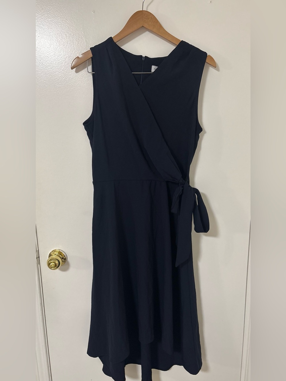 Emma & Michele Navy Sleeveless Wrap Midi Dress